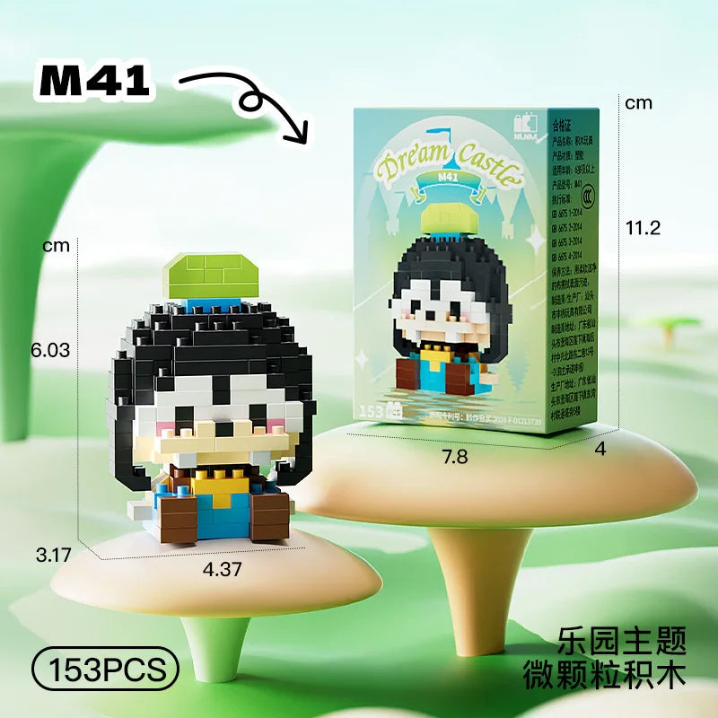 Disney Princess Series Building Blocks Snow White Belle Animal Model Small Particles Assembled DIY Puzzle Kids Birthday Gifts