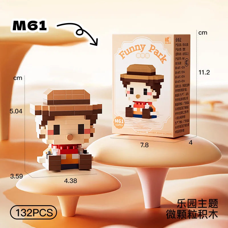 Disney Princess Series Building Blocks Snow White Belle Animal Model Small Particles Assembled DIY Puzzle Kids Birthday Gifts