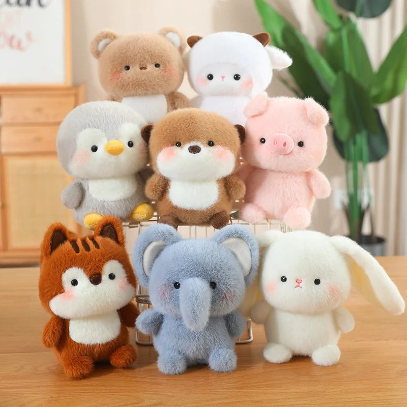 Cute Sitting Animals Red Panda Fox Sloth Cat Soft Plush Dolls Stuffed Capybara Pig Plushie Baby Toys Gifts for Children