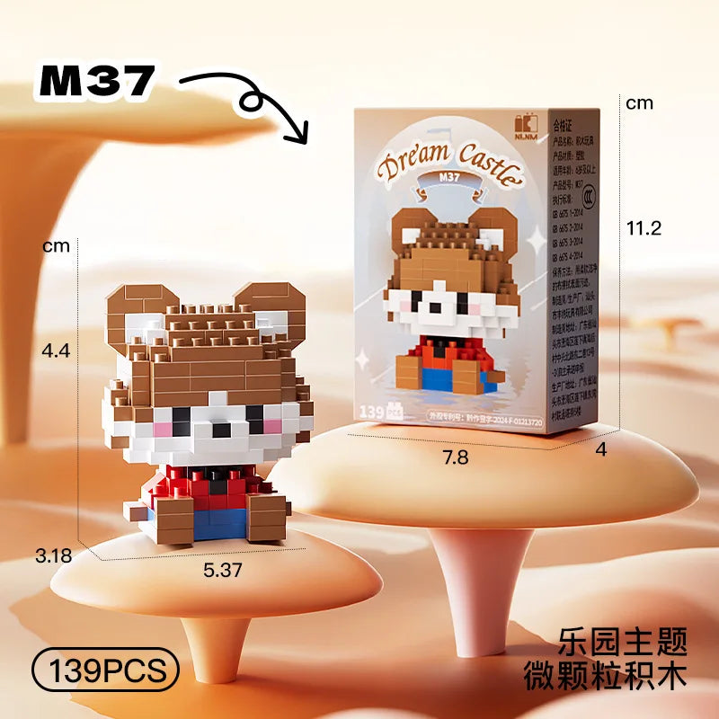 Disney Princess Series Building Blocks Snow White Belle Animal Model Small Particles Assembled DIY Puzzle Kids Birthday Gifts