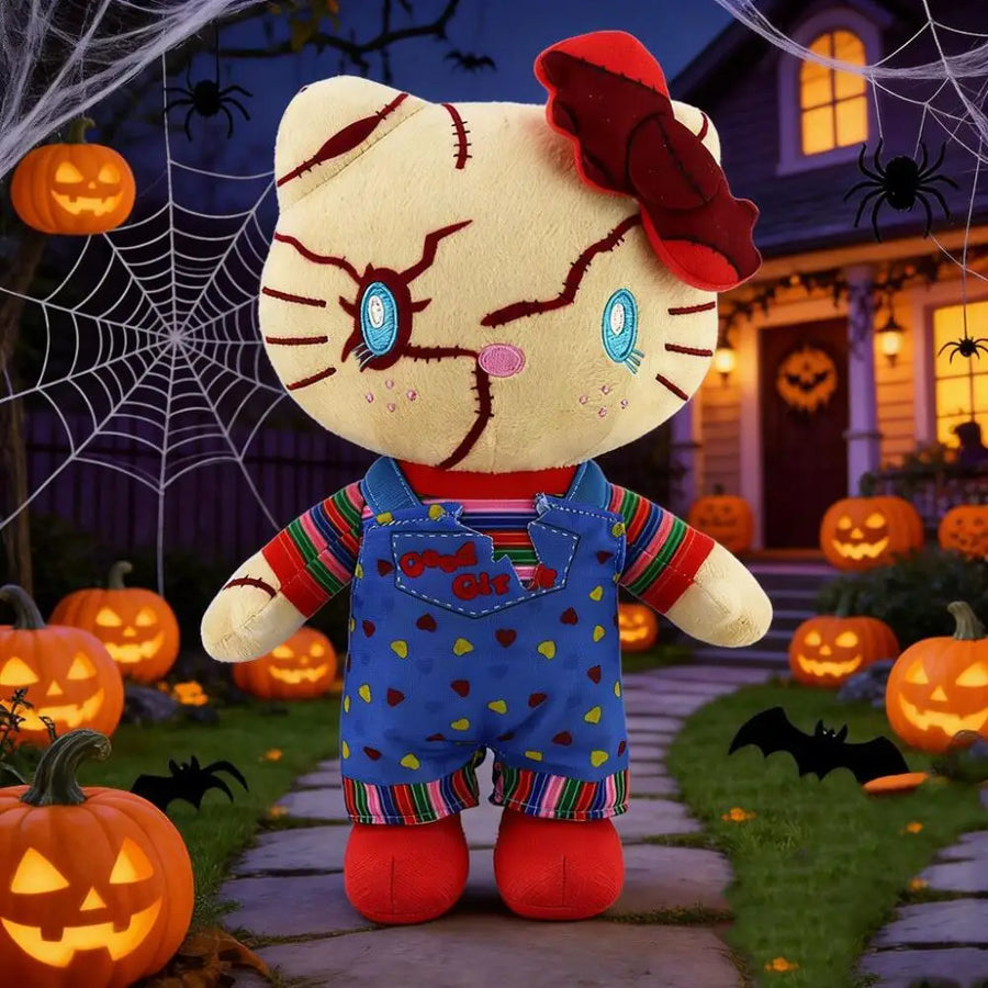 Sanrio Gothic Hello Kitty Plush – 23cm Suture Stitched Doll