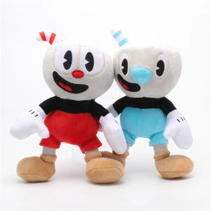 Cuphead & Mugman Plush Toys – 2-Piece 25cm Stuffed Doll Set