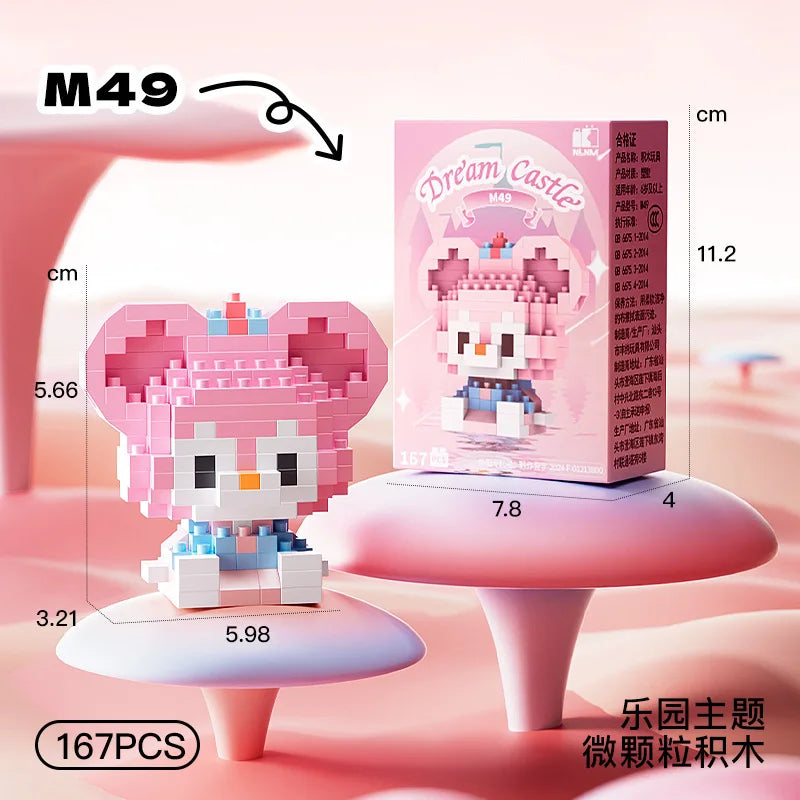 Disney Princess Series Building Blocks Snow White Belle Animal Model Small Particles Assembled DIY Puzzle Kids Birthday Gifts