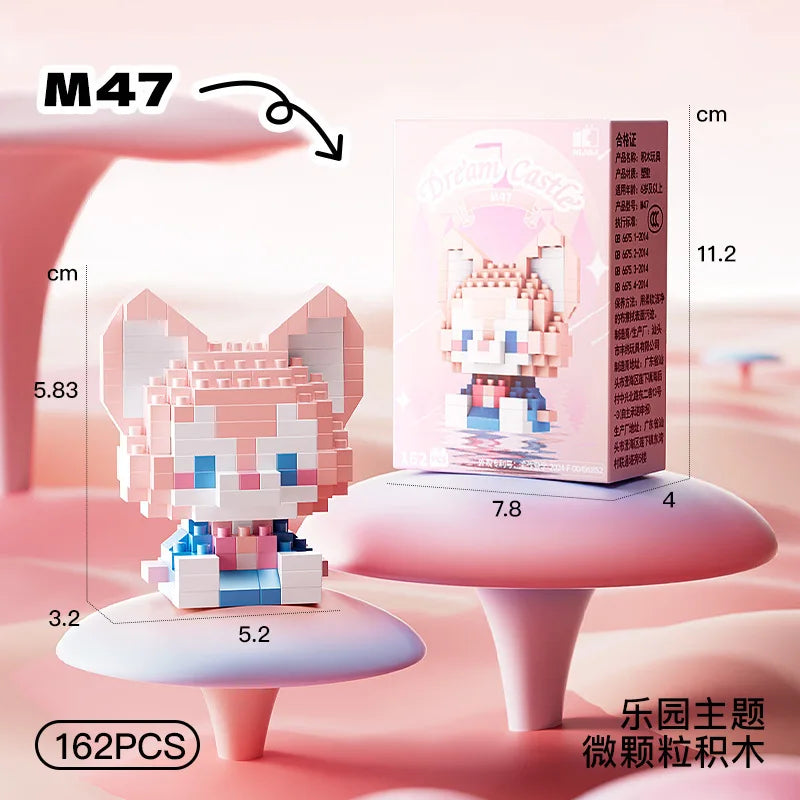 Disney Princess Series Building Blocks Snow White Belle Animal Model Small Particles Assembled DIY Puzzle Kids Birthday Gifts