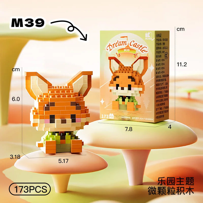 Disney Princess Series Building Blocks Snow White Belle Animal Model Small Particles Assembled DIY Puzzle Kids Birthday Gifts