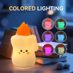 Candle-shaped night light presented as an elegant gift idea