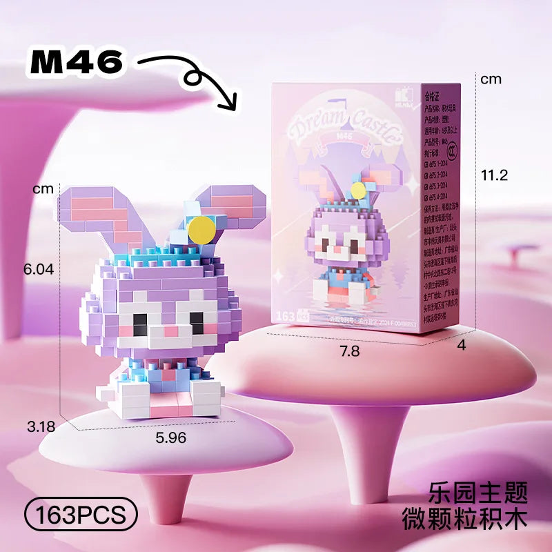 Disney Princess Series Building Blocks Snow White Belle Animal Model Small Particles Assembled DIY Puzzle Kids Birthday Gifts