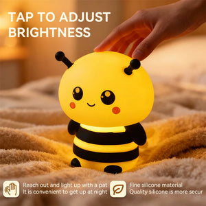 Bee night light showing touch-control dimming brightness levels