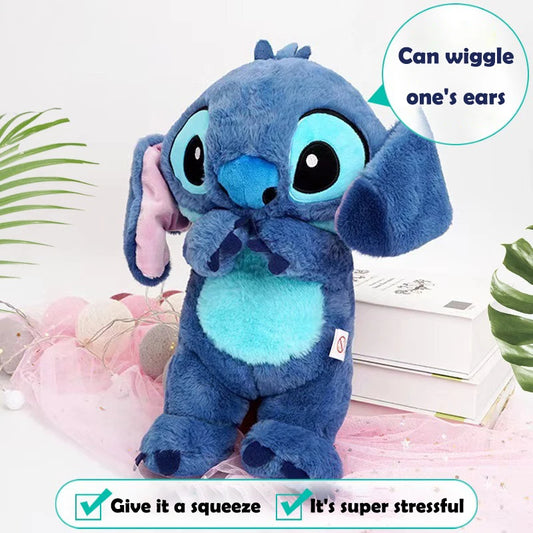 Stitch Plush Doll Breathing Light Baby Sleep Toy Move Their Ears and Glows and Breathes Child Soothes Two Colour Plush Kids Gift