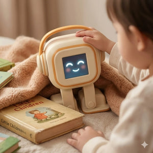 AI robot companion shown chatting with voice interaction
