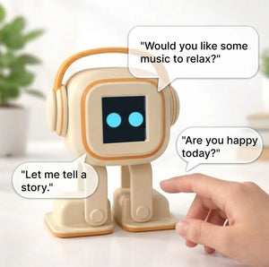 AI robot companion dancing with built-in music feature