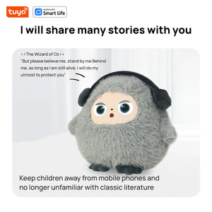 AI plush toy interactive companion sharing stories to support learning, imagination, and emotional development for kids