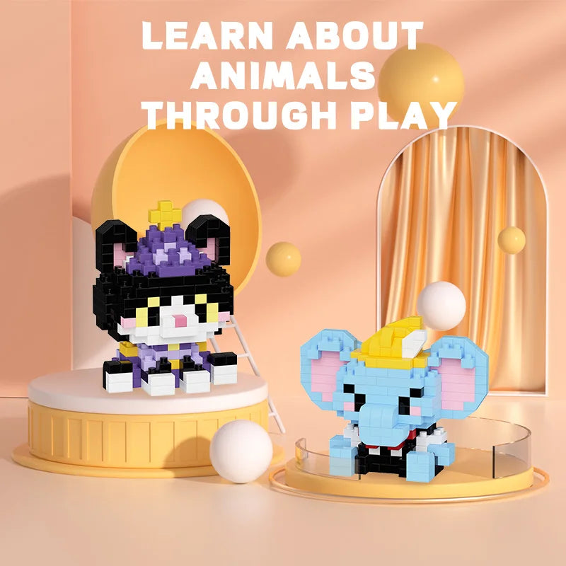Cute animal building block toys for kids learning through play, educational and fun puzzle toys for children