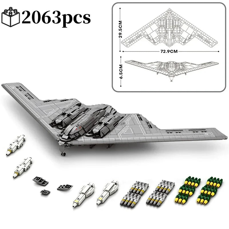 B-2 stealth bomber brick model displayed as a collector desk piece