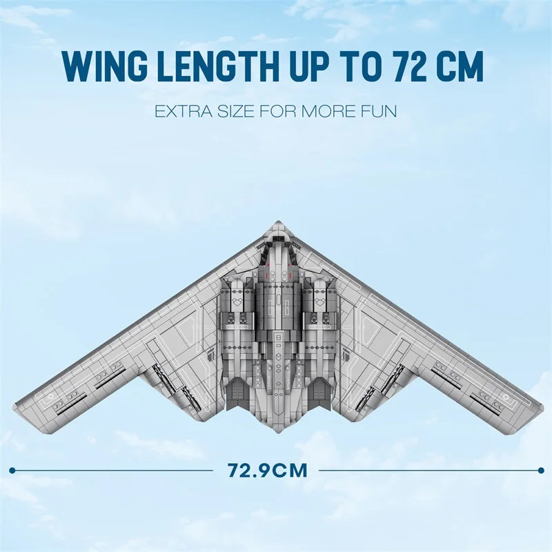 B-2 stealth bomber building blocks during the assembly process