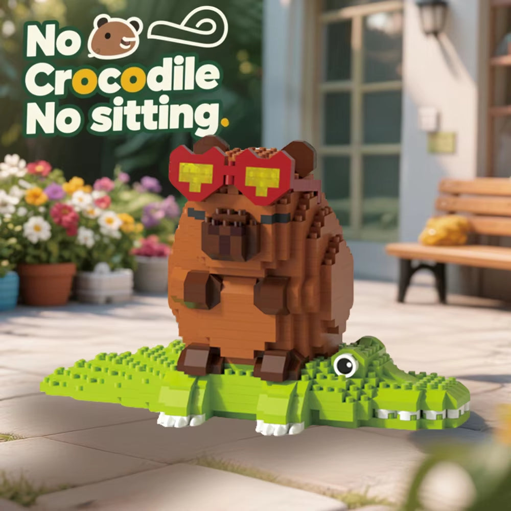 "Capybara Building Blocks Set - Cute Water Guinea Pig DIY Model | Fun STEM Toy for Kids & Adults"
