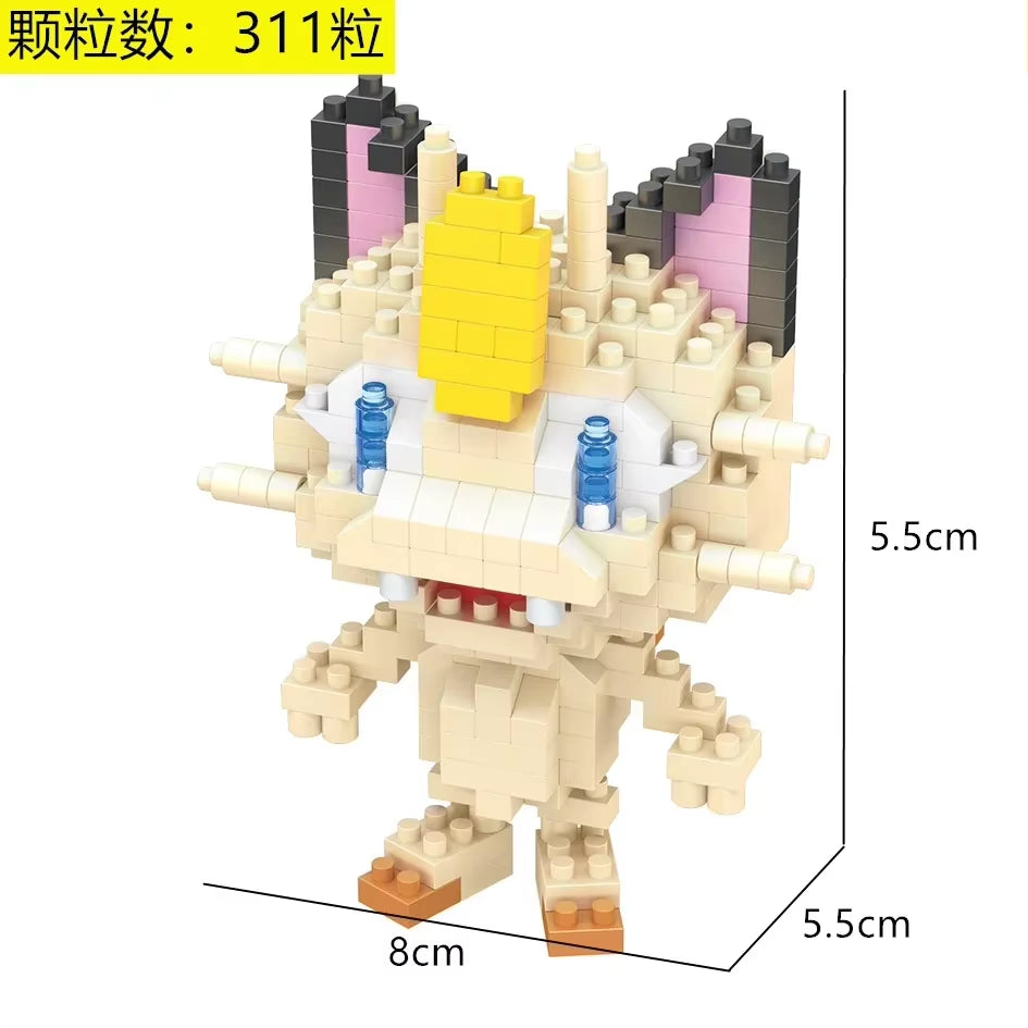 Pokemon Micro Building Blocks Marowak Jigglypuff Gengar Mudkip Piplup Raichu Gyarados Pikachu Mini Brick Figures Toy for Kids