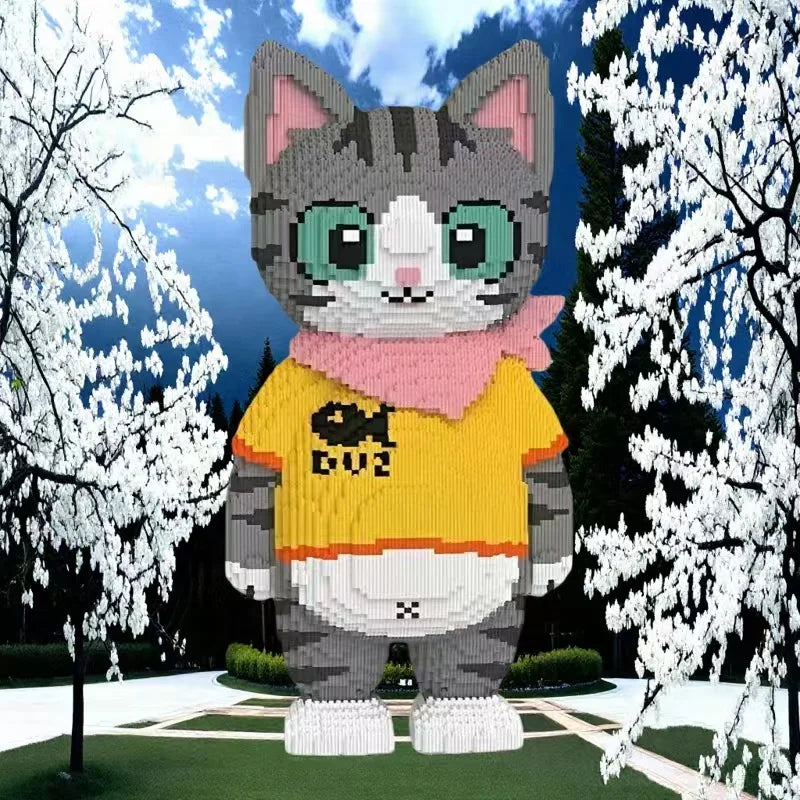 Big cat building block model used as a decorative display for collectors