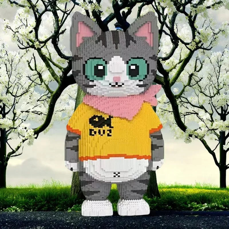 Large big cat building block model displayed as a detailed collector piece