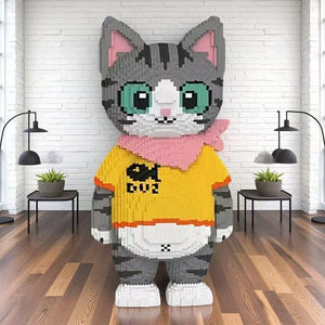 Large-scale big cat building block model showing its impressive size