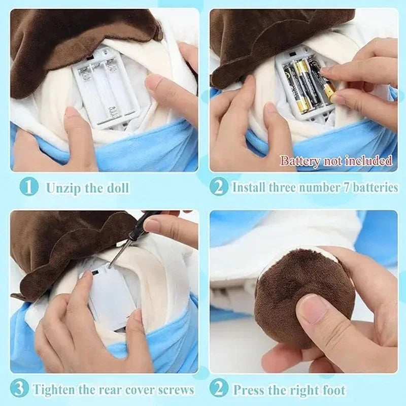 Close-up of the soft breathing Jesus plush design