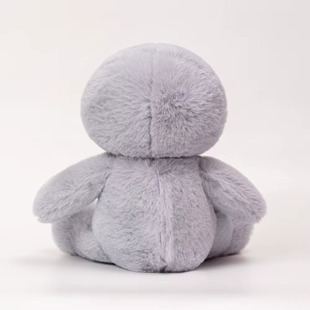 Back view of breathing sloth plush toy showing soft fabric and full design, calming stuffed animal made for kids comfort and sleep support