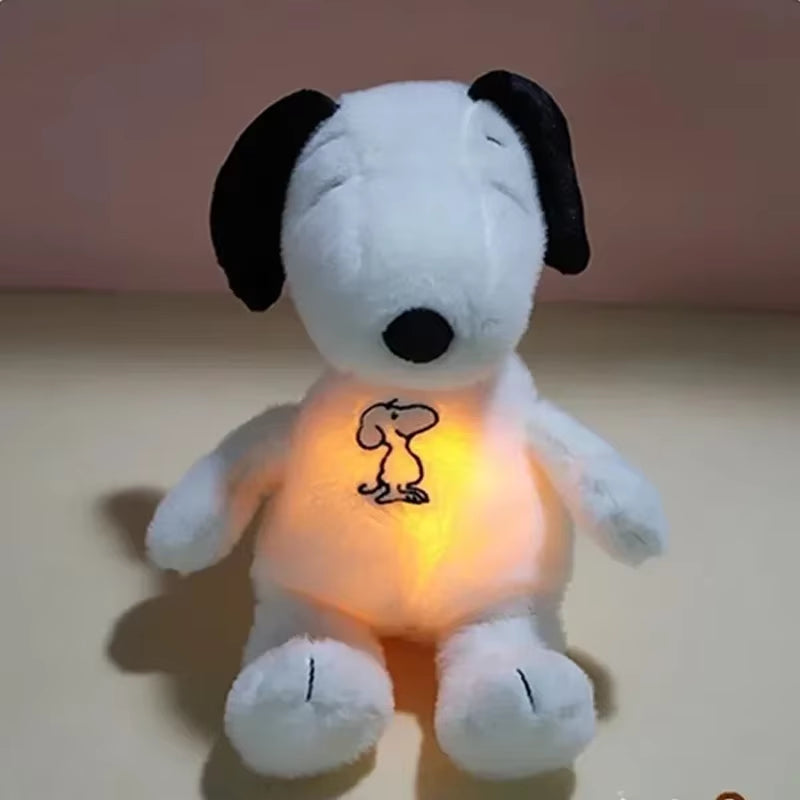 Breathing Snoopy plush sleep companion with soft glowing light