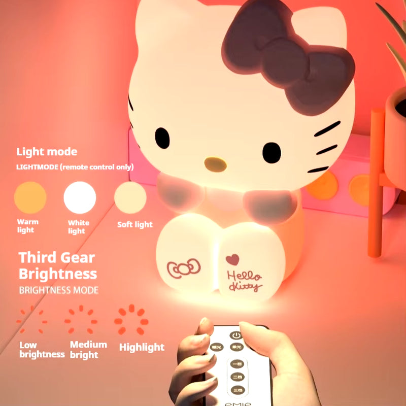 Kawaii  Hellokitty Atmosphere Lamp Girls Bedroom Bedlight Anime Hellokitty Desktop Decor Pat Lamp Ornaments Christmas Gift