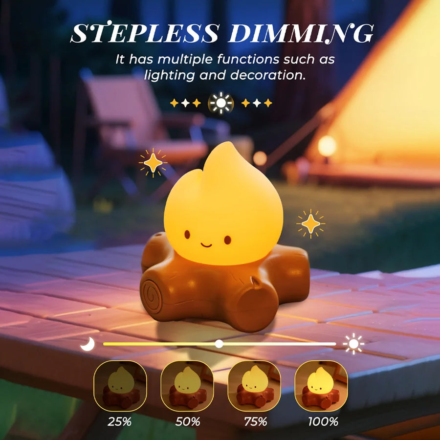 Campfire LED lamp producing soft ambient lighting