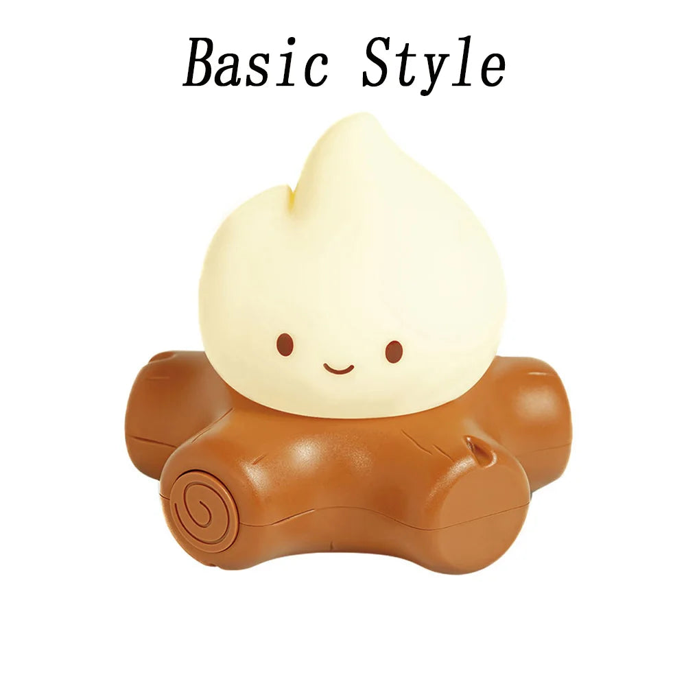 Campfire LED night light used as Christmas room decor