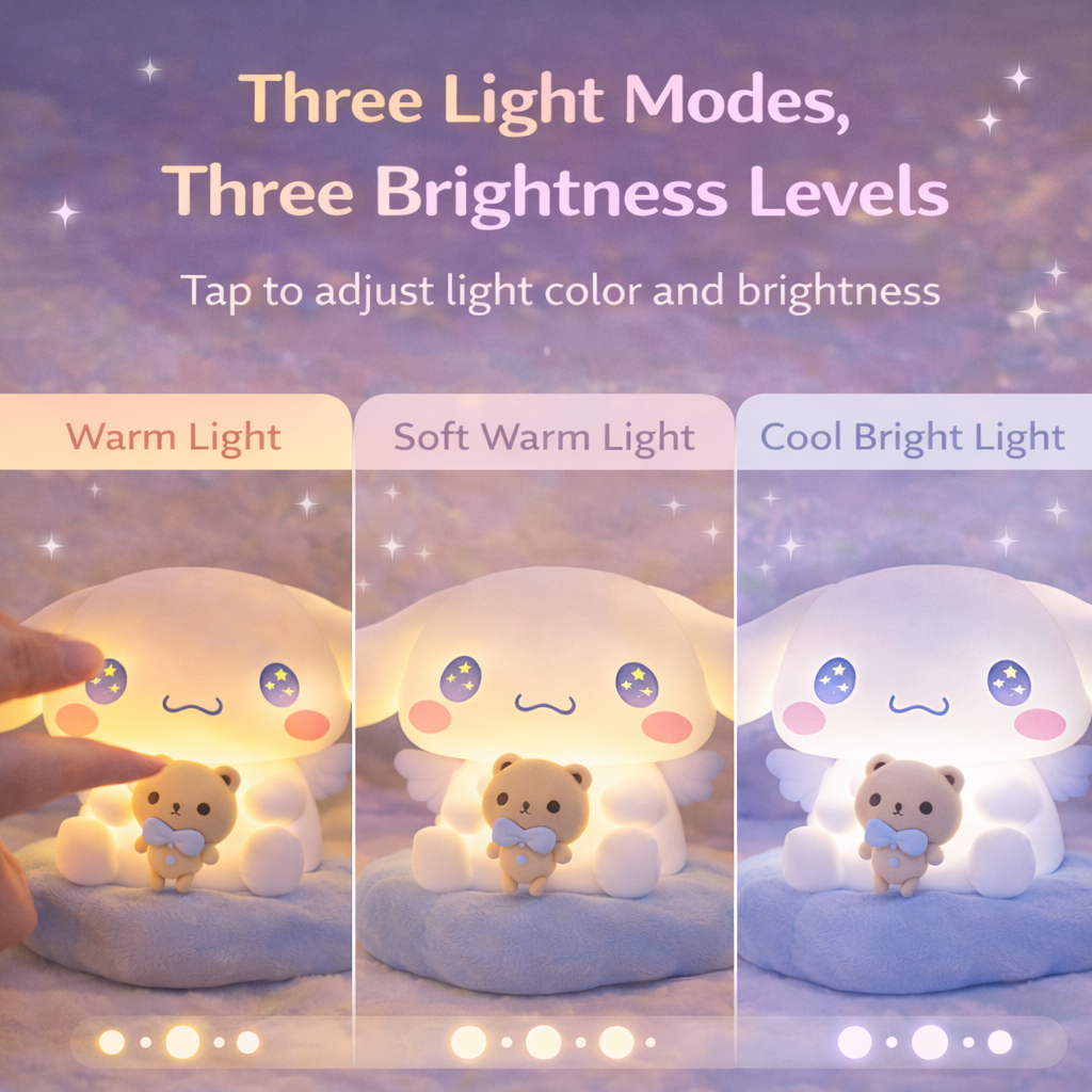 Cinnamoroll night light creating a cozy and comforting bedtime atmosphere