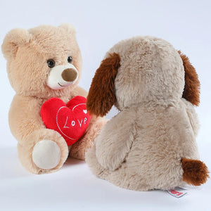Close-up of the soft fabric texture of a classic teddy bear plush