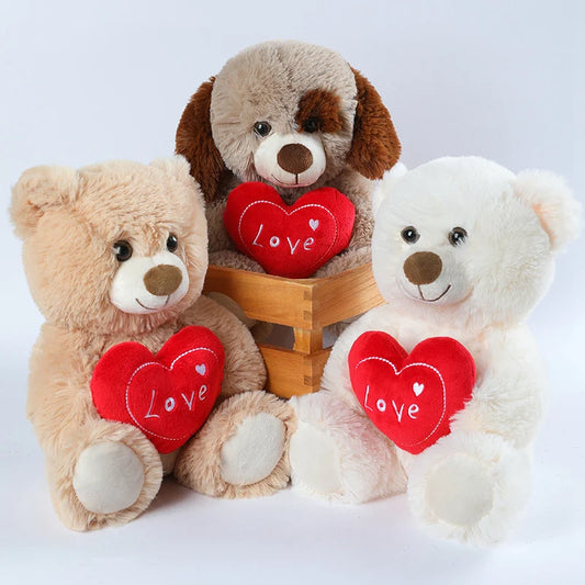 Classic teddy bear plush displayed with a soft and timeless look