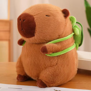 Cute capybara plush toy sitting as a soft stuffed animal
