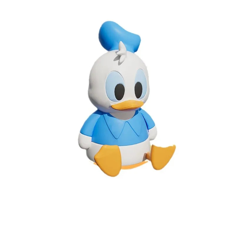 Donald the Duck–inspired night light figure holding a phone as a stand