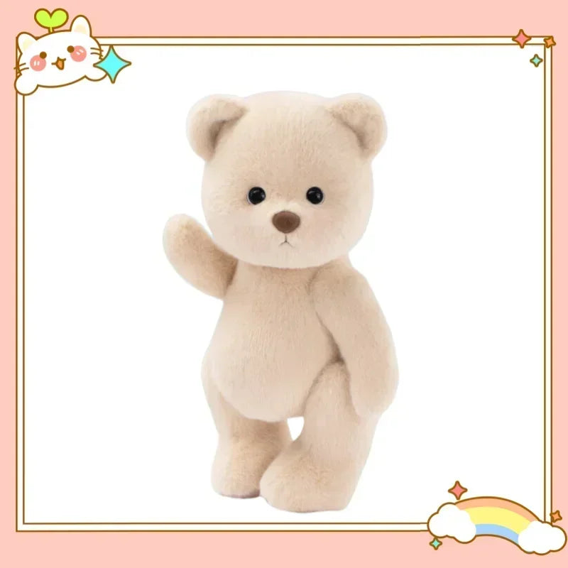Dress-up teddy bear plush 30cm, soft customizable cuddle toy in white and brown
