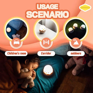 Duck night light used as cozy decor in a child’s bedroom