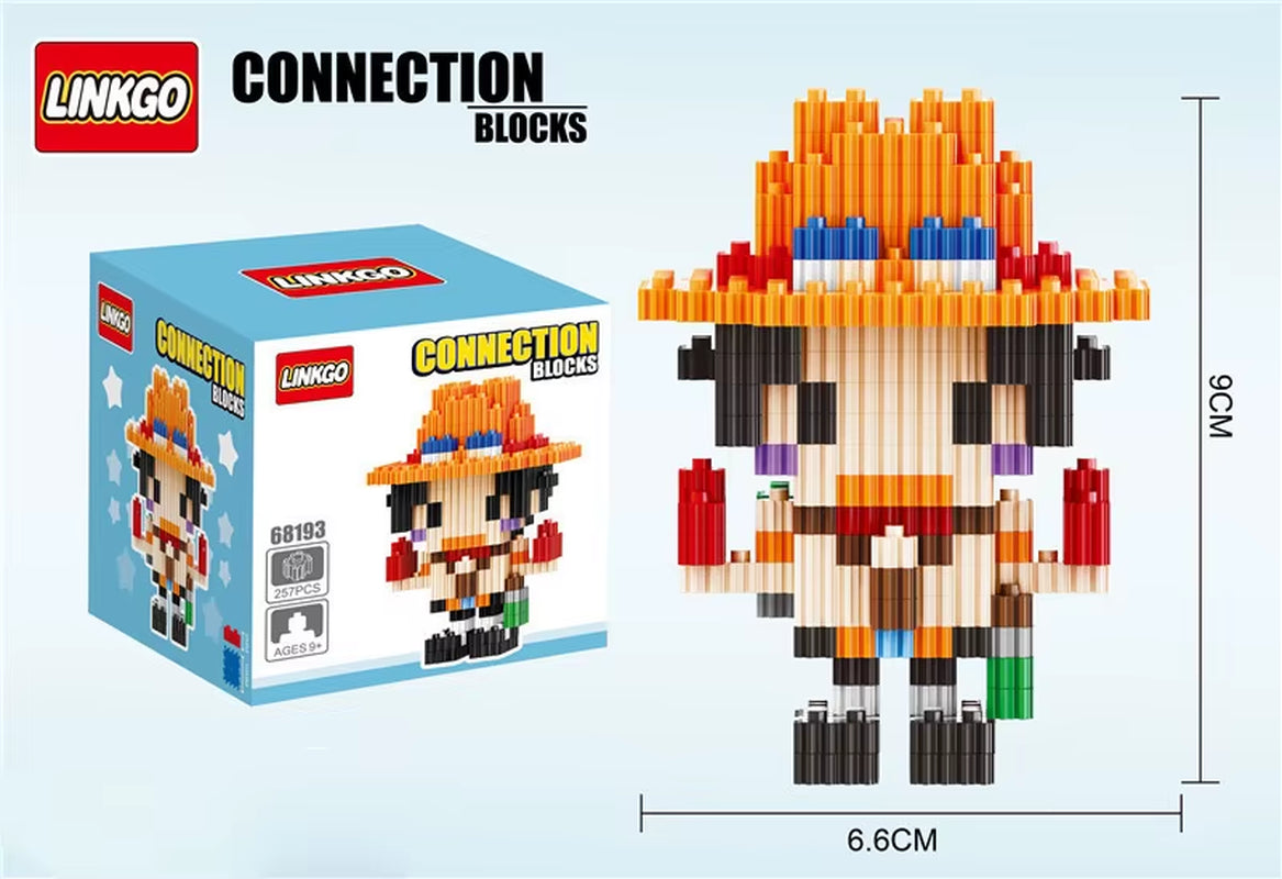 One Piece Connection Building Blocks Luffy Chopper Nami Sanji Zoro Usopp Ace Franky Brook Robi Diamond Brick Figure Toy for Kids