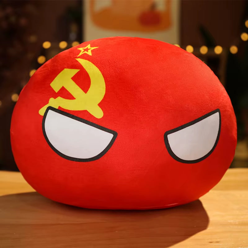 Cute Country Ball Plushies Polandball Pendant 10Cm 30Cm 40Cm 50Cm Country Flag Balls Countryball Stuffed Doll Christmas Gifts