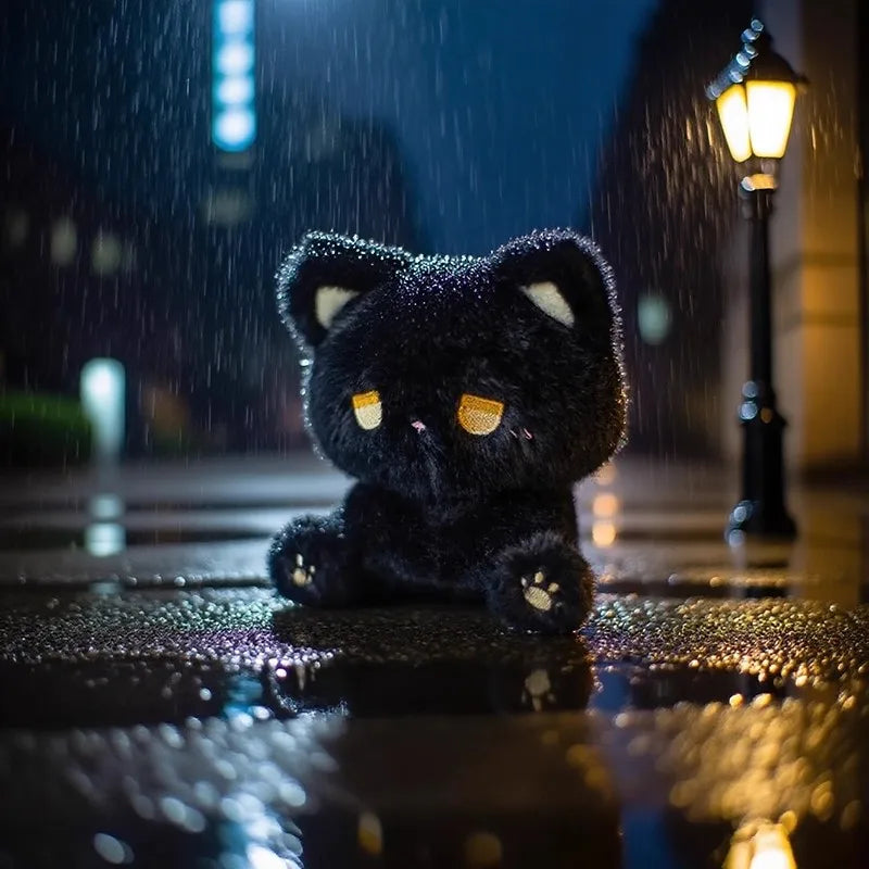 Emo cat plush with a soft and awkward expression from the Love With Attitude collection