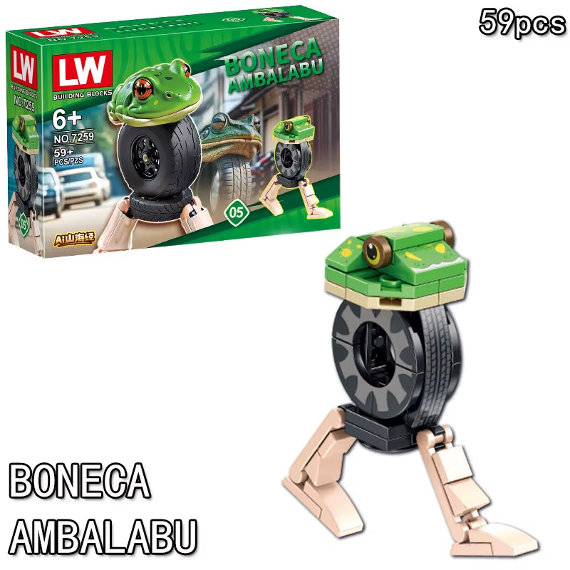 Italian Brainrot Animals Tung Tung Tung Sahur Building Blocks Tralalelo Tralala Shark Brickstoy Gift for Children Kids Blind Box