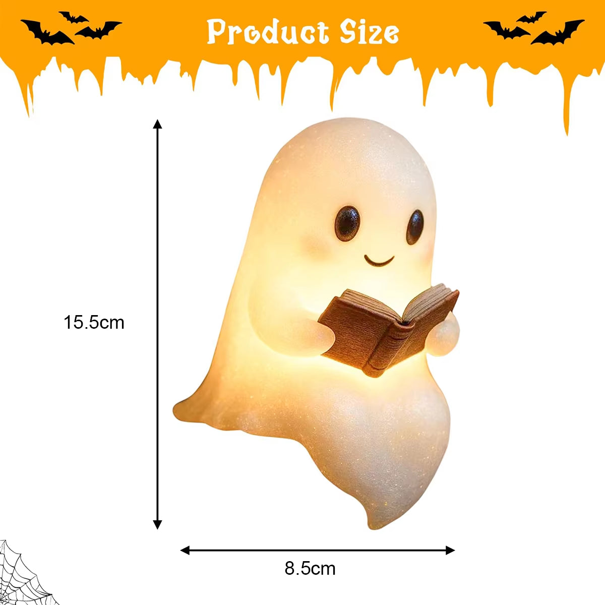 Ghost Night Light Halloween 3D Led Lamp Desk Kids Resin Cute Bedside Cartoon Battery Operated Creative Lights Bedroom Lamps Room