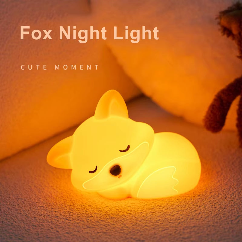 Fox night light used as cozy bedroom decoration