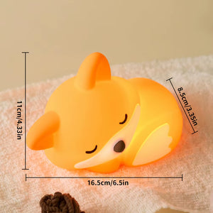 Portable fox night light used as a small travel lamp