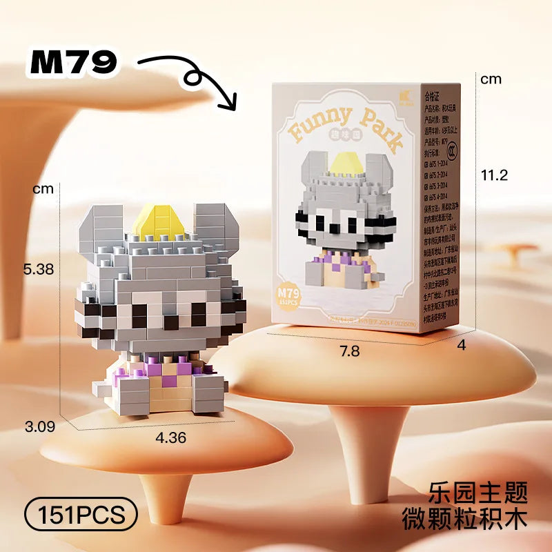 cute gray princess building block figure with display box mini collectible toy for kids gift puzzle set
