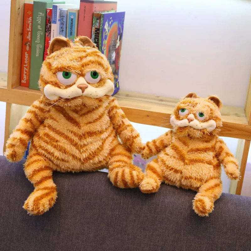 Grumpy Garfield plush toy presented as a funny gift