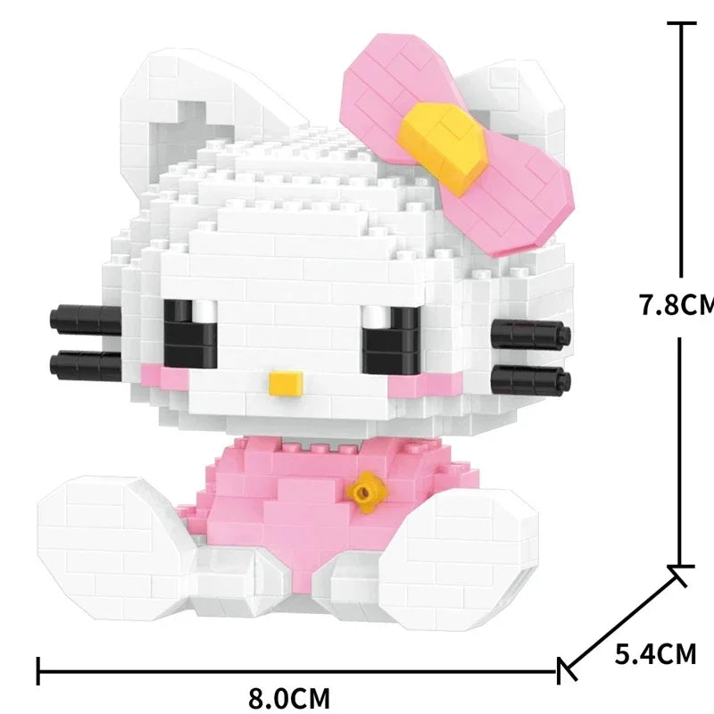Hello Kitty figure built with KEEPPLEY Sanrio building blocks