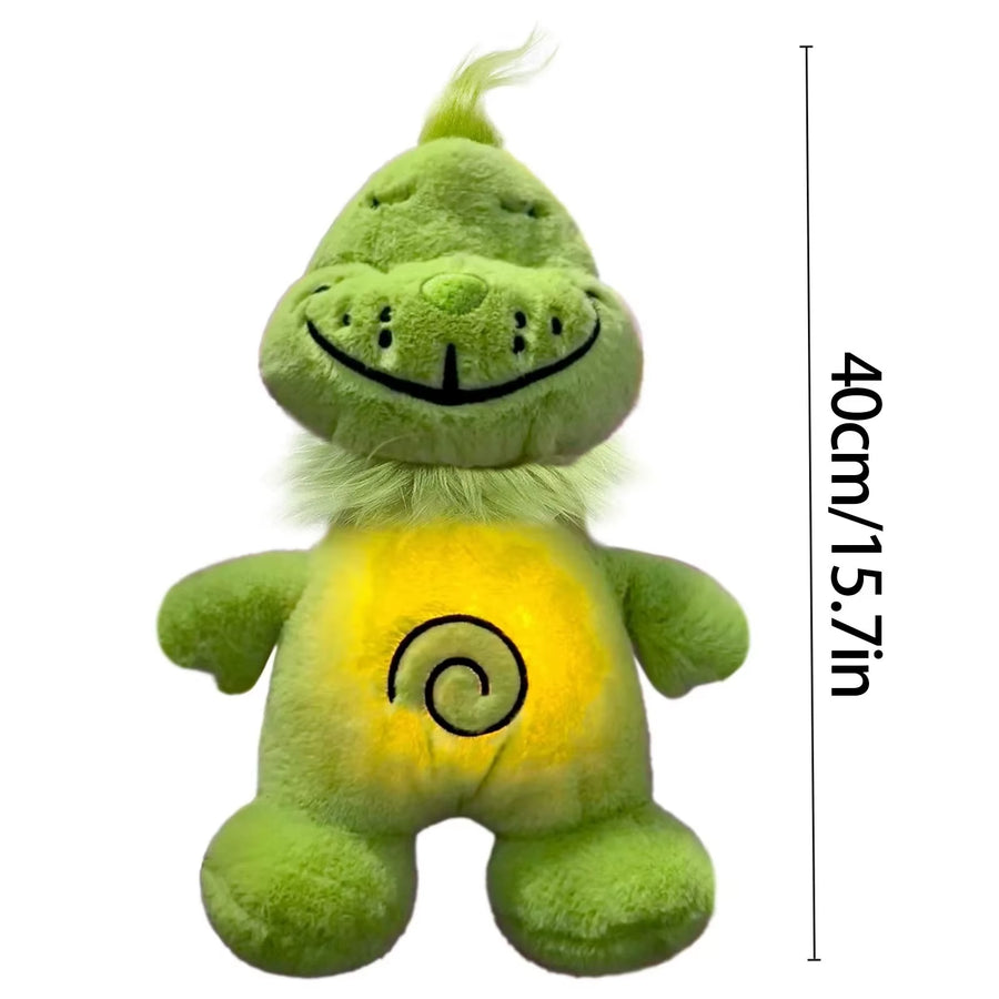Close-up of the soft Holly Jolly Grumpkin plush design