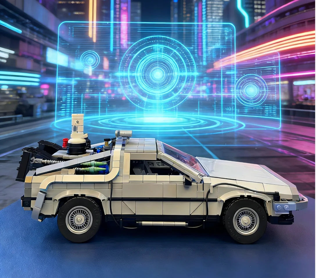 Speed hypercar MOC building block model displayed as a collector piece