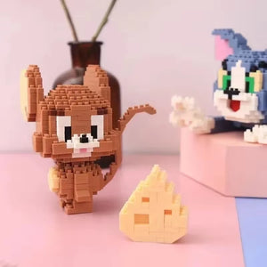 Jerry cartoon character built as a mini 3D building block figure